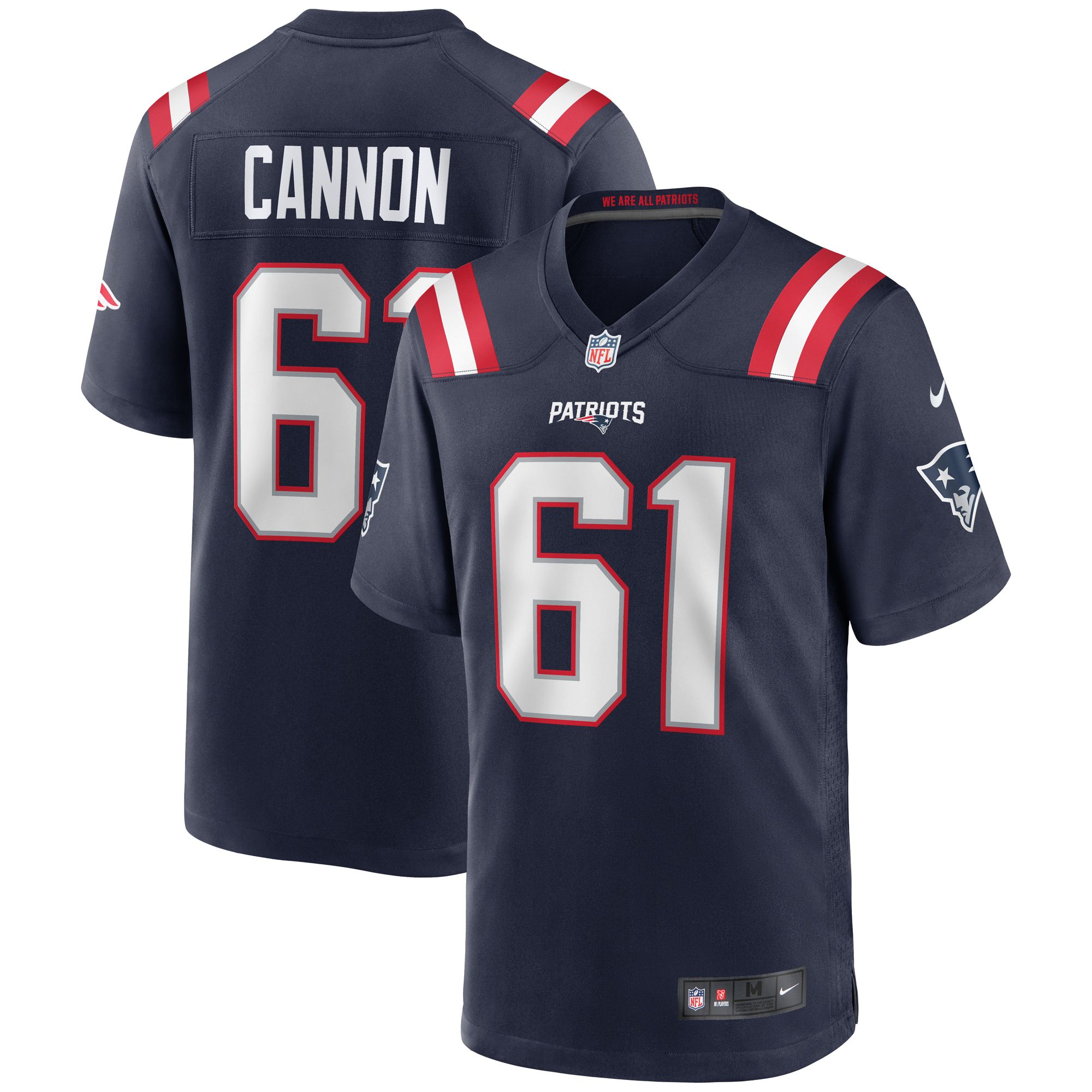 Men New England Patriots #61 Marcus Cannon Nike Navy Game NFL Jersey